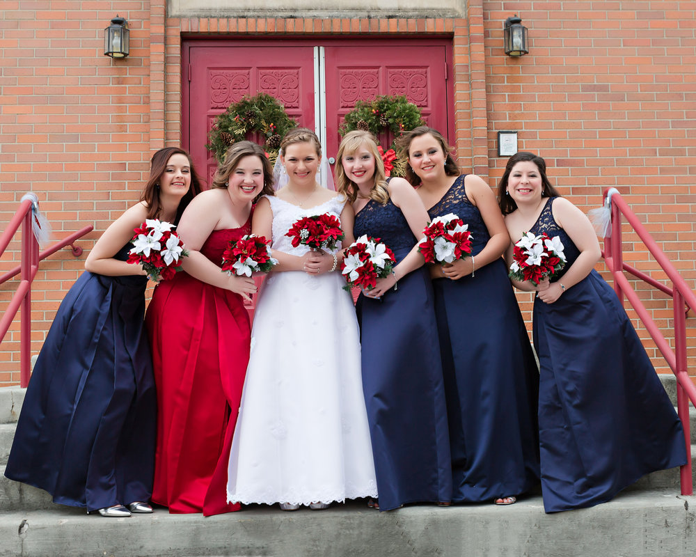 SSP Winter Wedding|bride and bridesmaids| Christmas wedding