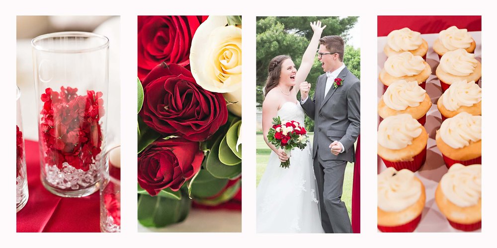 SSP spring wedding|collage| details|bride and groom|red and charcoal wedding