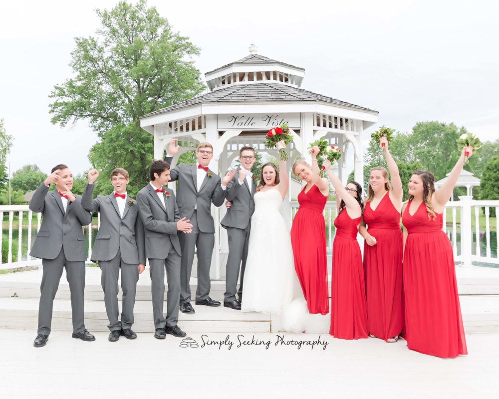 SSP spring wedding|bridal party|red and charcoal wedding