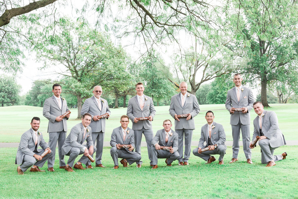 SSP fall wedding|groom and groomsmen| peach and gray wedding| bat mug