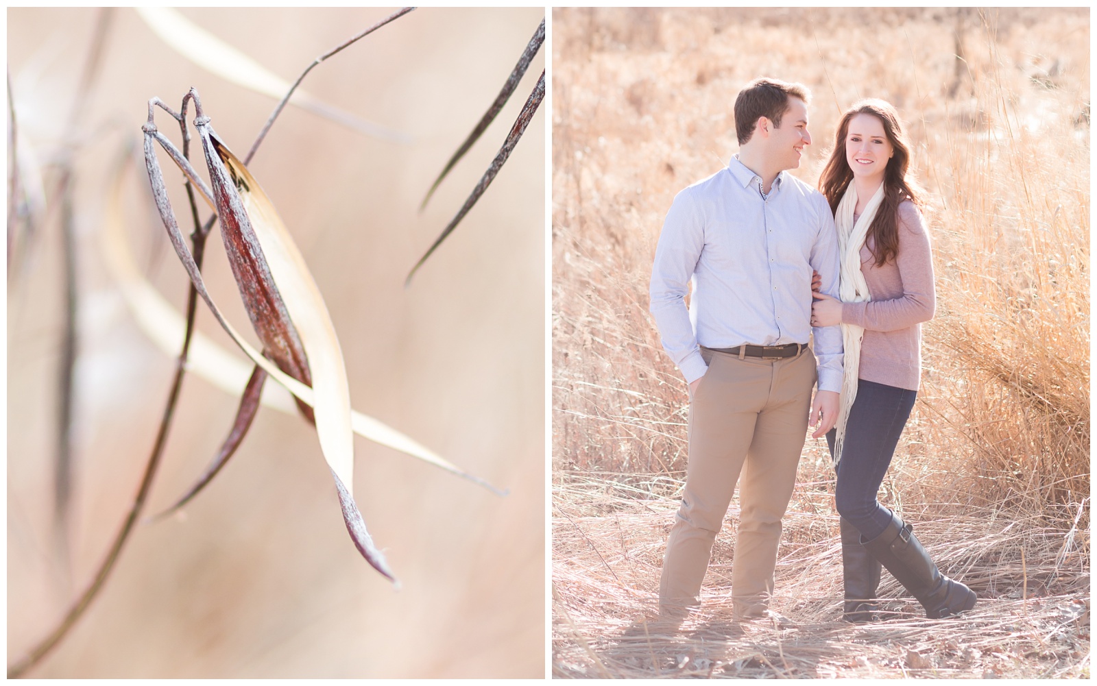 winter engagement shoot bride and groom to be|details