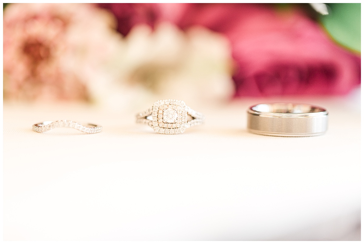 engagement ring and halo wedding set