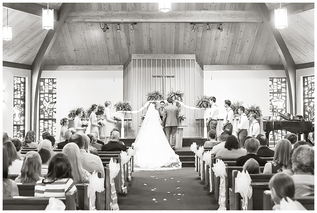 black and white| broad view of wedding ceremony