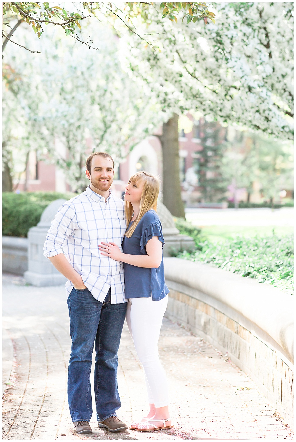 Spring blooms and Purdue University engagement session