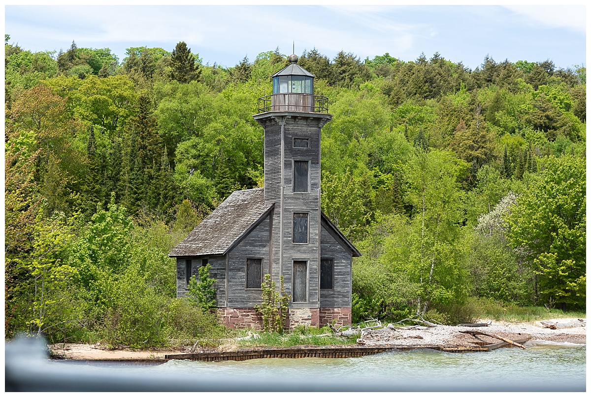 View of East Chanel Lighthouse on Grand Island photo by Simply Seeking Photography