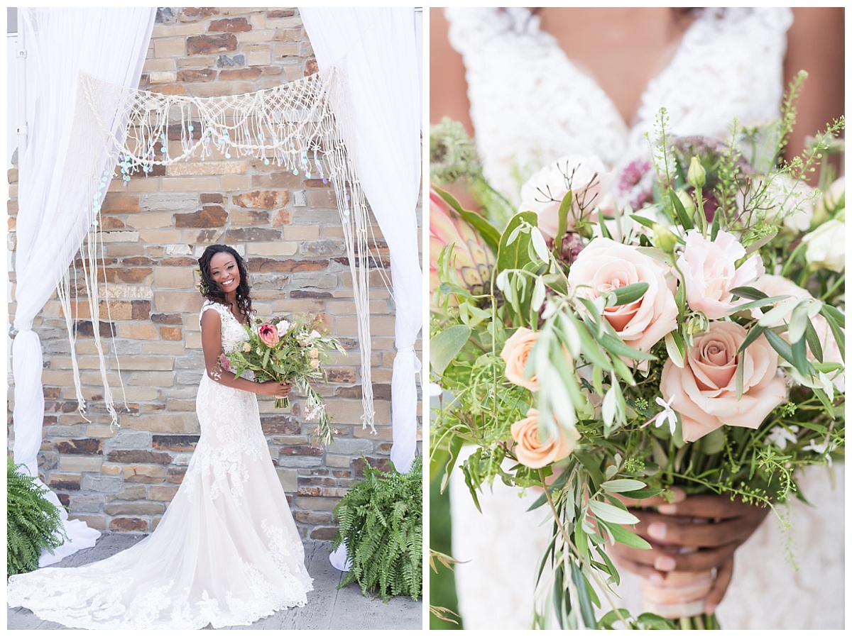 Bride and bridal details photo by Simply Seeking Photography